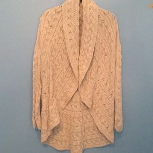 CAbi cream circle sweater. Can be worn two ways.